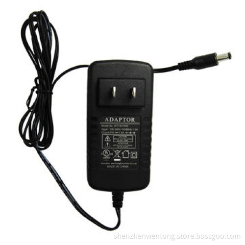 22.5W 15VDC 1.5A USA plug AC/DC wall-mount adapter with 5.5*2.5*11mm jack and 1.5M cord